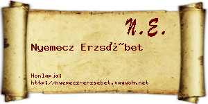 Nyemecz Erzsébet névjegykártya